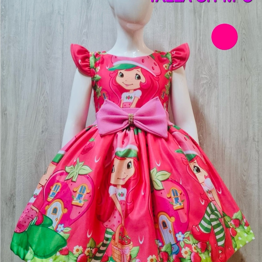 Pink Strawberry Shortcake Dress with Bow